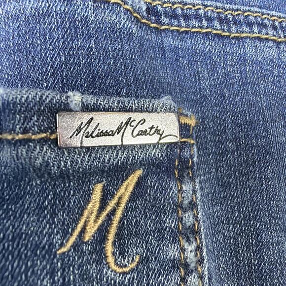 Melissa McCarthy Seven 7 Women's 20 Slimming Girlfriend Patch Denim Jeans 80's - Picture 7 of 14